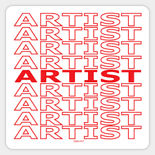 Artist Repeating Text (Red Version) Sticker